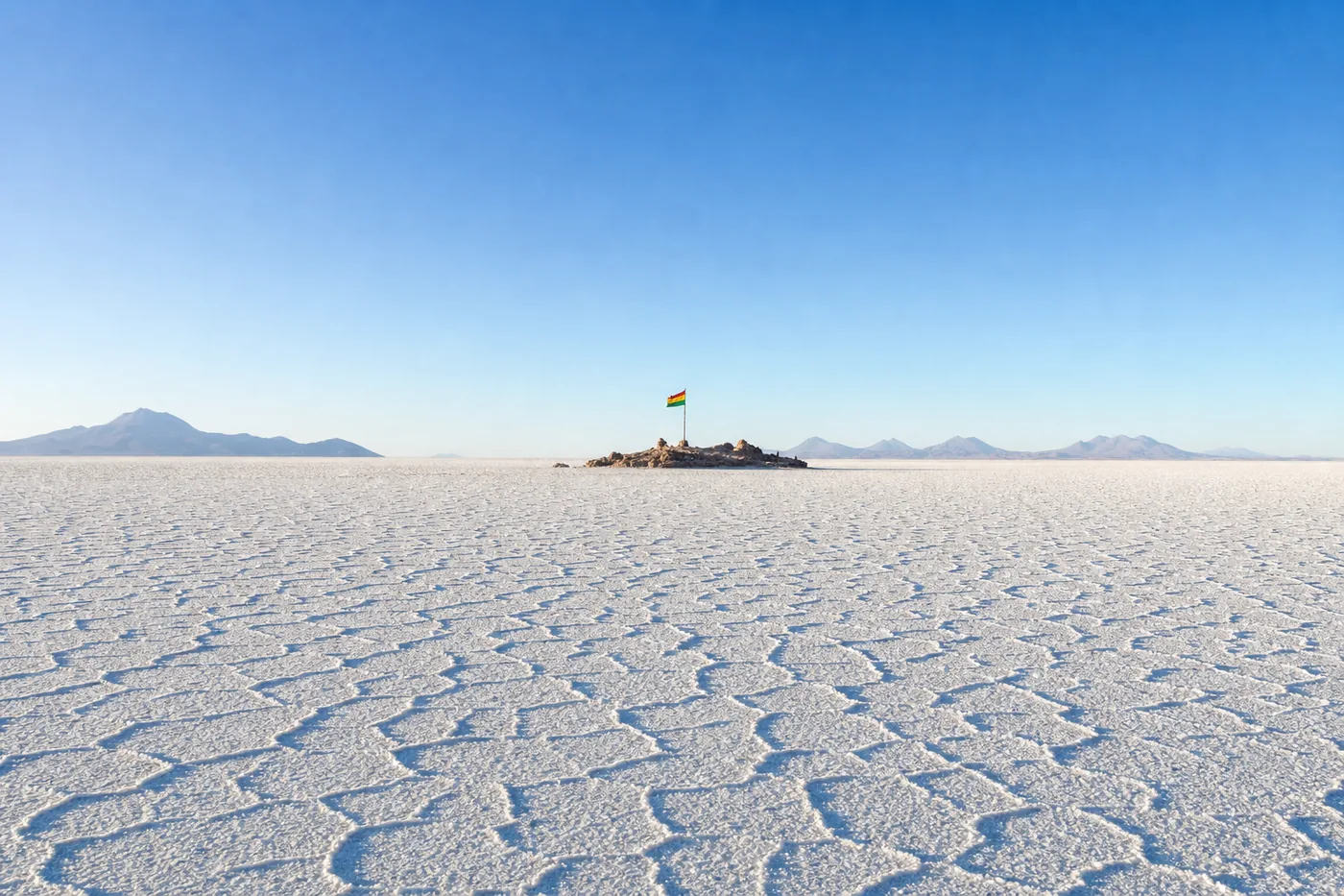 Bolivia – famous landmark with the national flag