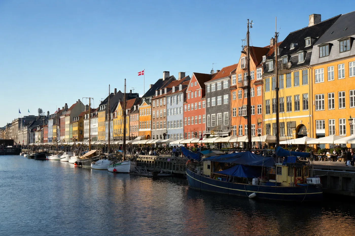 Denmark – famous landmark with the national flag