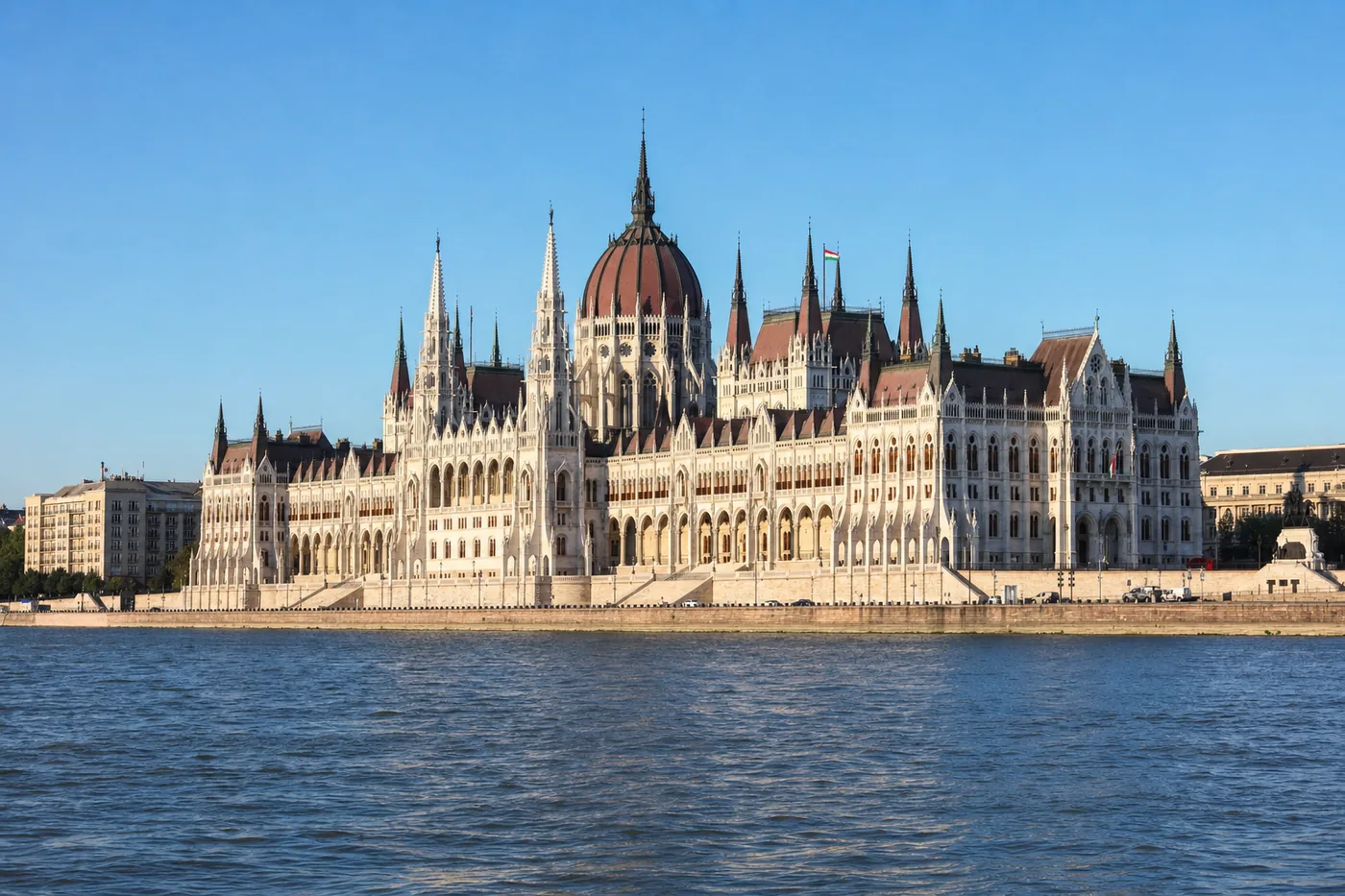 Hungary – famous landmark with the national flag