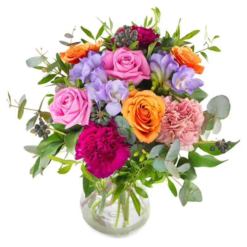 Spring bouquet with seasonal flowers