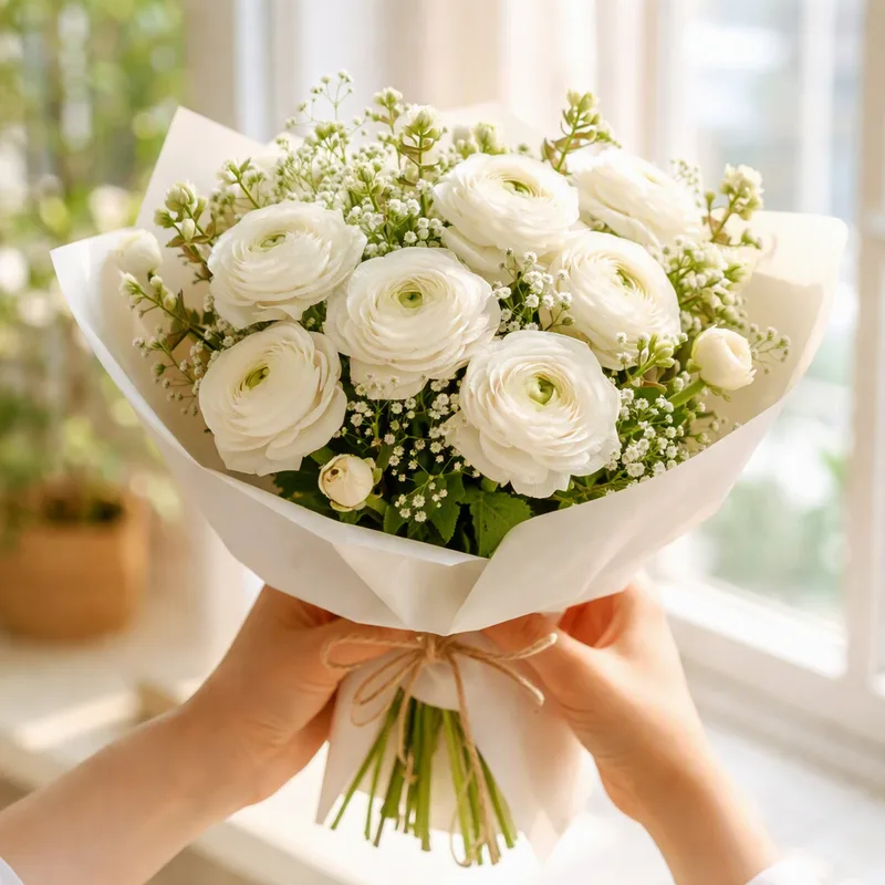 Ranunculus – White – bilde 3